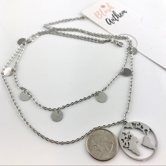 3 for $25⚡️ world map 2 layer sequin coin necklace - Picture 7 of 8